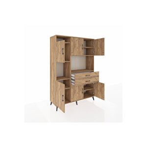 Hyperion Gardrop 8 Raflı 2 Çekmeceli 6 Kapaklı 132x44x195 Çam-çam