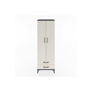 Hyperion Dolap 4 Raflı 2 Çekmeceli 2 Kapaklı 60x44x182 Antrasit-aytaşı