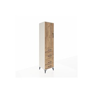 Hyperion Dolap 3 Raflı 4 Çekmeceli Tek Kapaklı 44x44x195 Aytaşı-çam