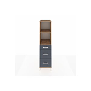 Kronos Dolap 2 Raflı 3 Çekmeceli 44x59x182 Çam-antrasit