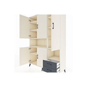 Hyperion Dolap 10 Raflı 2 Çekmeceli 5 Kapaklı 132x44x195 Aytaşı-aytaşı/antrasit