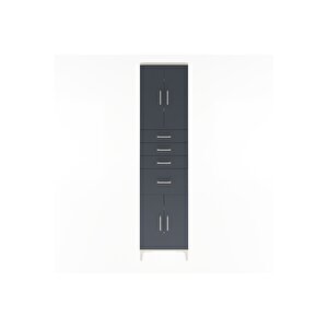 Arges Dolap 5 Raflı 4 Çekmeceli 4 Kapaklı 60x30x243 Aytaşı-antrasit
