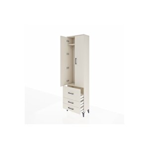 Arges Dolap 2 Raflı 3 Çekmeceli Tek Askılı 60x30x221 Aytaşı-aytaşı