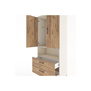 Hyperion Dolap 2 Raflı 2 Çekmeceli Tek Askılı 88x44x195 Aytaşı-çam