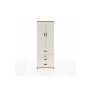 Arges Dolap 4 Raflı 4 Çekmeceli 2 Kapaklı 88x30x243 Çam-aytaşı