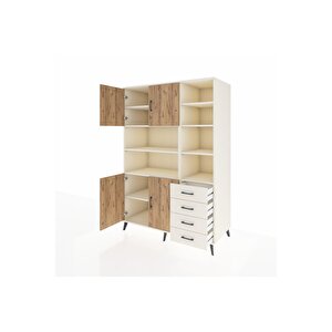 Kronos Dolap 9 Raflı 4 Çekmeceli 4 Kapaklı 132x59x195 Aytaşı-çam/aytaşı