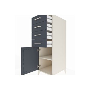 Kronos Dolap Tek Raflı 4 Çekmeceli Tek Kapaklı 44x59x134 Aytaşı-antrasit