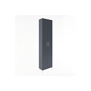 Arges Dolap 4 Raflı 2 Kapaklı 60x30x243 Antrasit-antrasit