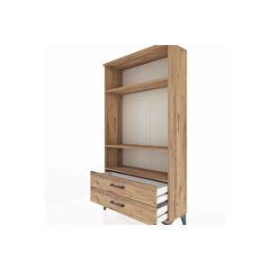 Arges Dolap 3 Raflı 2 Çekmeceli 88x30x163 Çam-çam