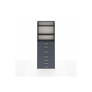 Arges Dolap 3 Raflı 7 Çekmeceli 88x30x243 Antrasit-antrasit