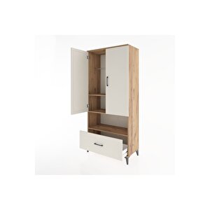 Hyperion Dolap 3 Raflı Tek Çekmeceli Tek Askılı 88x44x195 Çam-aytaşı