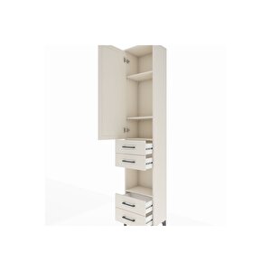 Arges Dolap 4 Raflı 4 Çekmeceli Tek Kapaklı 44x30x221 Aytaşı-aytaşı