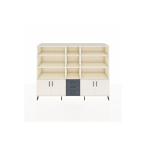 Hyperion Dolap 11 Raflı 3 Çekmeceli 4 Kapaklı 220x44x163 Aytaşı-aytaşı/antrasit