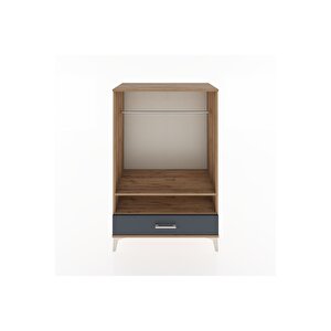 Hyperion Dolap 2 Raflı Tek Çekmeceli Tek Askılı 88x44x134 Çam-antrasit