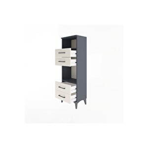 Arges Dolap 2 Raflı 4 Çekmeceli 44x30x134 Antrasit-aytaşı