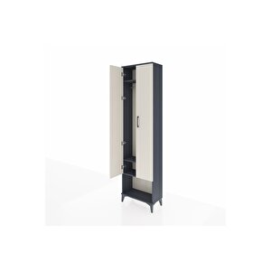 Arges Dolap 3 Raflı 2 Kapaklı Tek Askılı 60x30x221 Antrasit-aytaşı