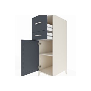 Kronos Dolap Tek Raflı 2 Çekmeceli Tek Kapaklı 44x59x134 Aytaşı-antrasit