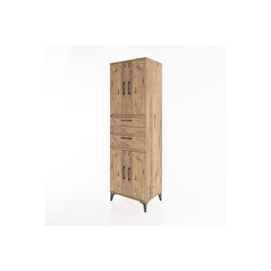 Hyperion Dolap 4 Raflı 2 Çekmeceli 4 Kapaklı 60x44x195 Çam-çam