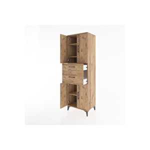Hyperion Dolap 4 Raflı 2 Çekmeceli 4 Kapaklı 60x44x195 Çam-çam