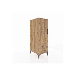 Kronos Dolap 3 Raflı 2 Çekmeceli Tek Kapaklı 44x59x134 Çam-çam