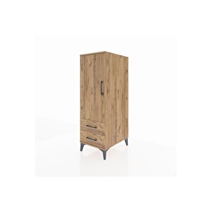 Kronos Dolap 3 Raflı 2 Çekmeceli Tek Kapaklı 44x59x134 Çam-çam