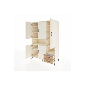 Kronos Dolap 10 Raflı 2 Çekmeceli 5 Kapaklı 132x59x195 Aytaşı-aytaşı/çam