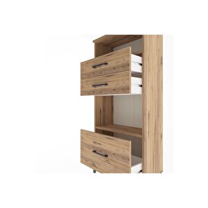 Arges Dolap 2 Raflı 3 Çekmeceli 60x30x134 Çam-çam