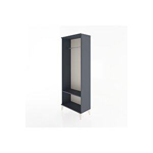 Arges Dolap Tek Raflı Kapaklı Tek Askılı 60x30x163 Antrasit-antrasit