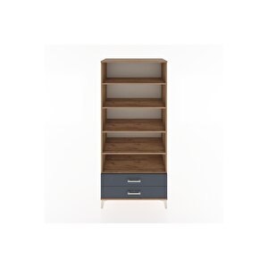 Hyperion Dolap 5 Raflı 2 Çekmeceli 88x44x195 Çam-antrasit