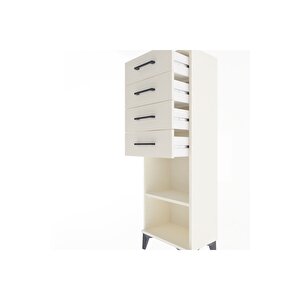 Arges Dolap Tek Raflı 4 Çekmeceli 44x30x134 Aytaşı-aytaşı