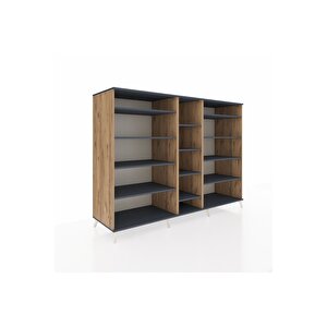 Kronos Dolap 11 Raflı  220x59x163 Çam-antrasit