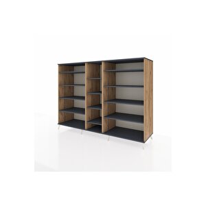 Kronos Dolap 11 Raflı  220x59x163 Çam-antrasit