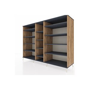 Kronos Dolap 11 Raflı  220x59x163 Çam-antrasit