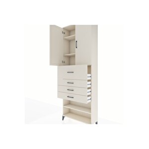 Arges Dolap 4 Raflı 4 Çekmeceli 2 Kapaklı 88x30x243 Aytaşı-aytaşı