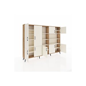 Arges Dolap 14 Raflı 9 Kapaklı 220x30x163 Çam-aytaşı