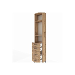 Arges Dolap 3 Raflı 4 Çekmeceli 44x30x221 Çam-çam