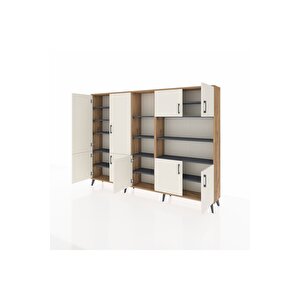 Arges Dolap 14 Raflı 9 Kapaklı 220x30x163 Çam-aytaşı/antrasit