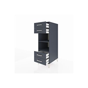 Kronos Dolap 2 Raflı 4 Çekmeceli 44x59x134 Antrasit-antrasit