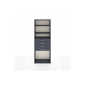 Arges Dolap 3 Raflı 4 Çekmeceli 88x30x243 Antrasit-antrasit