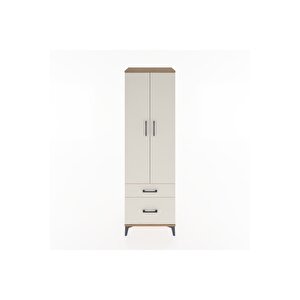 Hyperion Dolap 2 Raflı 2 Çekmeceli Tek Askılı 60x44x195 Çam-aytaşı