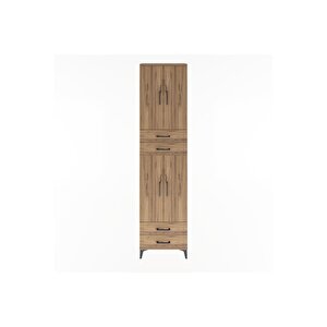 Arges Dolap 3 Raflı 4 Çekmeceli 4 Kapaklı 60x30x243 Çam-çam