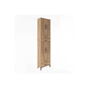 Arges Dolap 3 Raflı 4 Çekmeceli 4 Kapaklı 60x30x243 Çam-çam