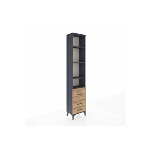 Arges Dolap 4 Raflı 3 Çekmeceli 44x30x221 Antrasit-çam