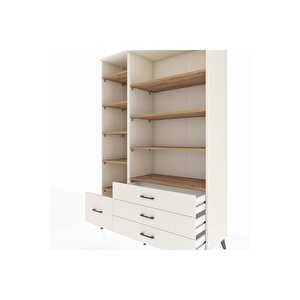Hyperion Dolap 9 Raflı 4 Çekmeceli  132x44x195 Aytaşı-çam/aytaşı