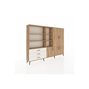 Arges Dolap 11 Raflı 3 Çekmeceli 5 Kapaklı 220x30x163 Çam-çam/aytaşı