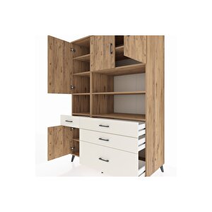 Kronos Dolap 9 Raflı 4 Çekmeceli 4 Kapaklı 132x59x195 Çam-çam/aytaşı