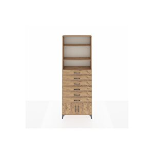 Arges Dolap 3 Raflı 6 Çekmeceli 2 Kapaklı 88x30x243 Çam-çam