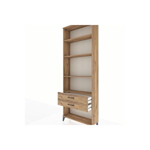 Arges Dolap 4 Raflı 2 Çekmeceli 88x30x243 Çam-çam