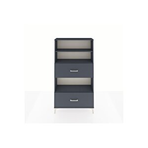 Arges Dolap 3 Raflı 2 Çekmeceli 88x30x163 Antrasit-antrasit