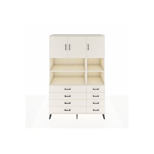 Hyperion Gardrop 8 Raflı 8 Çekmeceli 3 Kapaklı 132x44x195 Aytaşı-aytaşı